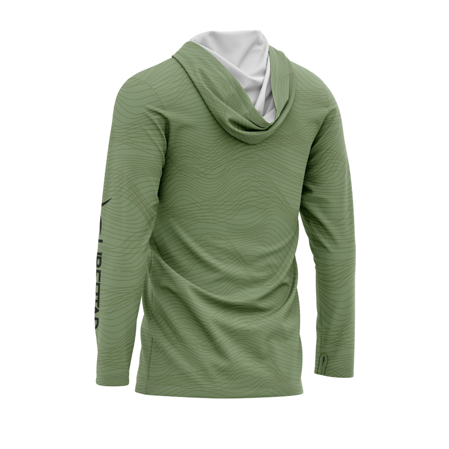 Remera con CAPUCHA Verde Palmera - Imagen 2